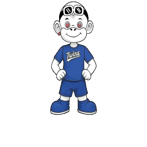 a cartoon character wearing a blue shirt that says twins