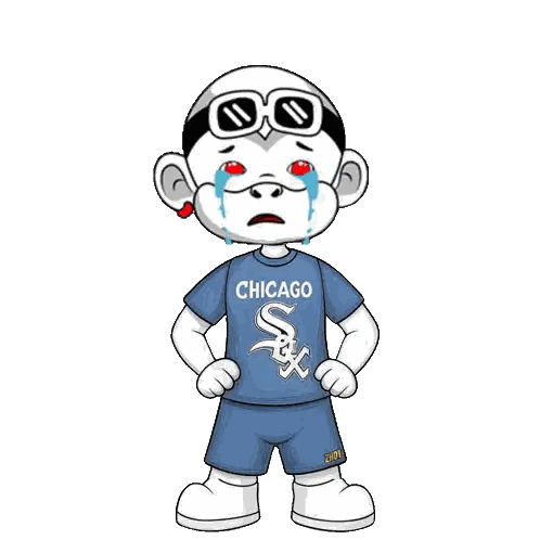 a cartoon character wearing a chicago shirt and shorts