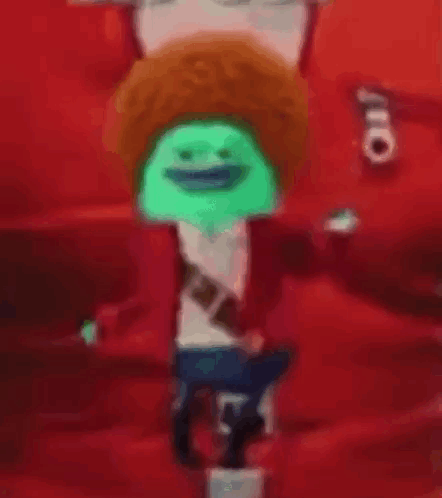 A Cartoon Character Wearing A Cowboy Hat And Sunglasses Is Dancing On A Red Background . GIF