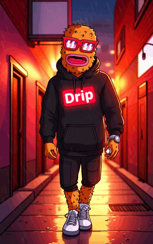 A Cartoon Character Wearing A Drip Hoodie GIF