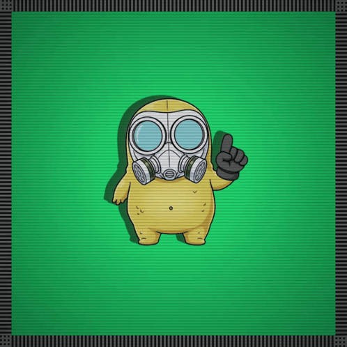 A Cartoon Character Wearing A Gas Mask Giving A Thumbs Up Sign GIF