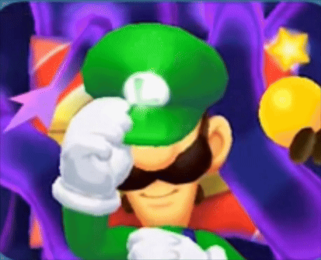 A Cartoon Character Wearing A Green Hat And White Gloves Is Giving A Thumbs Up . GIF