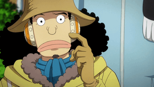 A Cartoon Character Wearing A Hat And Headphones Holds His Finger To His Mouth GIF