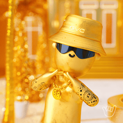 A Cartoon Character Wearing A Hat That Says Gvc GIF