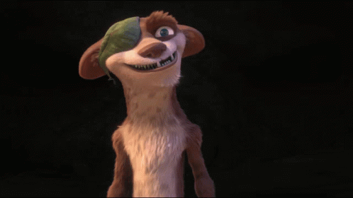 A Cartoon Character Wearing A Hat With A Green Patch On His Eye GIF