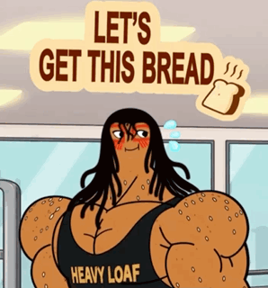 A Cartoon Character Wearing A Heavy Loaf Tank Top GIF