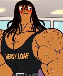 A Cartoon Character Wearing A Heavy Loaf Tank Top GIF