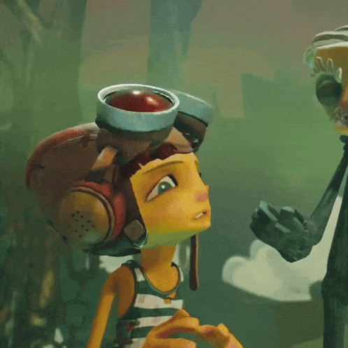 A Cartoon Character Wearing A Helmet And Goggles Is Giving A Thumbs Up GIF