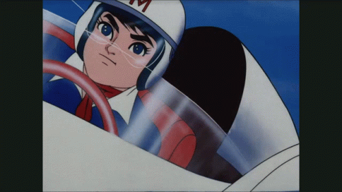 A Cartoon Character Wearing A Helmet With A Letter M On It GIF