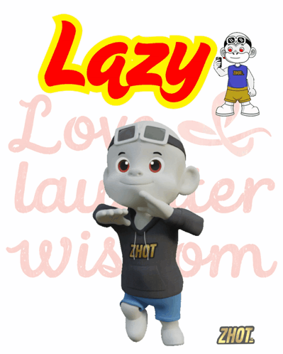 A Cartoon Character Wearing A Hoodie That Says Zhot On It GIF