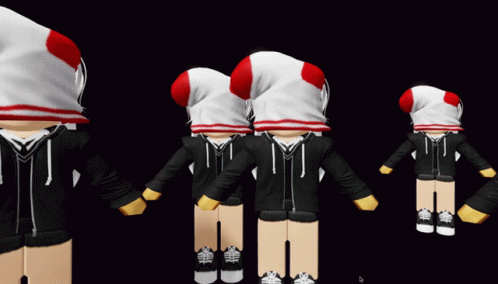A Cartoon Character Wearing A Hoodie With A Candy Cane Hat On Their Head GIF