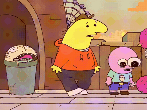 A Cartoon Character Wearing A Hoodie With The Letter G On It GIF