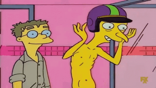 A Cartoon Character Wearing A Purple Helmet Stands Next To Another Character GIF