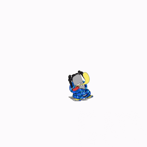 A Cartoon Character Wearing A Purple Hoodie Stands Next To Another Cartoon Character GIF