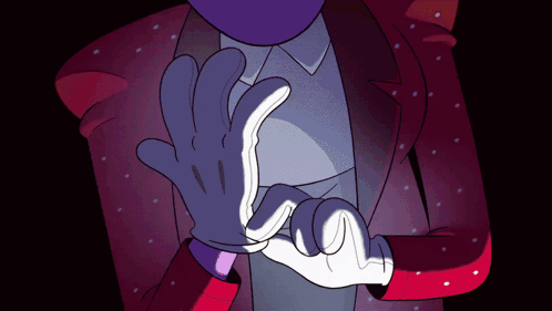 A Cartoon Character Wearing A Red Jacket And White Gloves Making A Hand Gesture GIF