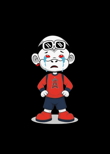 A Cartoon Character Wearing A Red Shirt With An A On It GIF