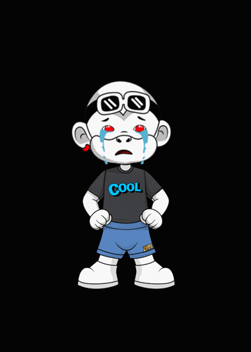 A Cartoon Character Wearing A Shirt That Says Cool Is Crying GIF