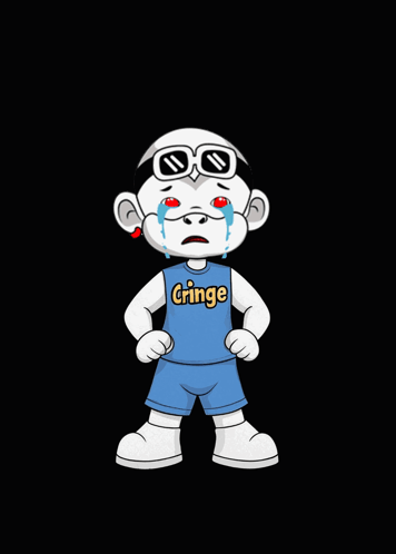 A Cartoon Character Wearing A Shirt That Says Cringe GIF