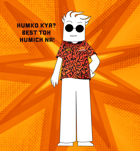 A Cartoon Character Wearing A Shirt That Says Humko Kya GIF
