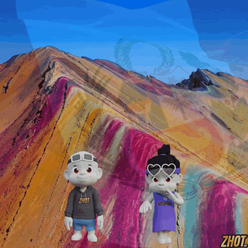 A Cartoon Character Wearing A Shirt That Says " Zhot " GIF