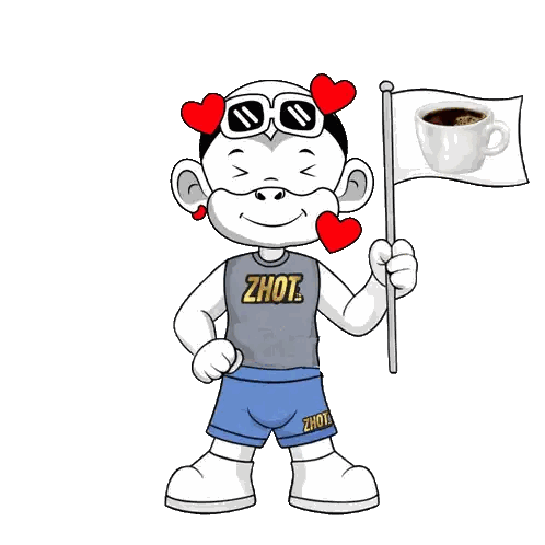 a cartoon character wearing a shirt that says ' zhou ' on it