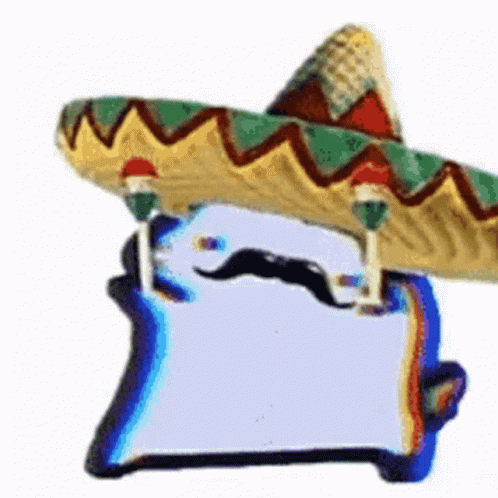 A Cartoon Character Wearing A Sombrero And Mustache . GIF