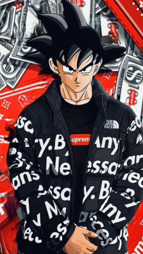 A Cartoon Character Wearing A Supreme Jacket GIF