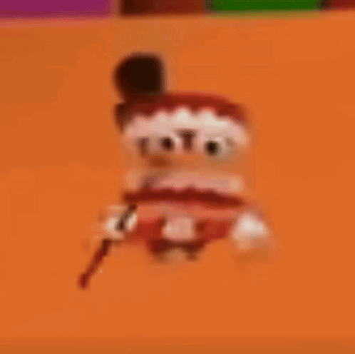 A Cartoon Character Wearing A Top Hat And Holding A Cane Is Floating In The Air . GIF
