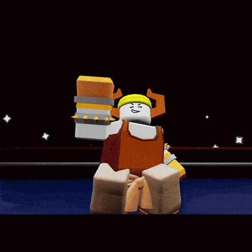 A Cartoon Character Wearing A Yellow Hat With A Smiling Face Drawn On It GIF