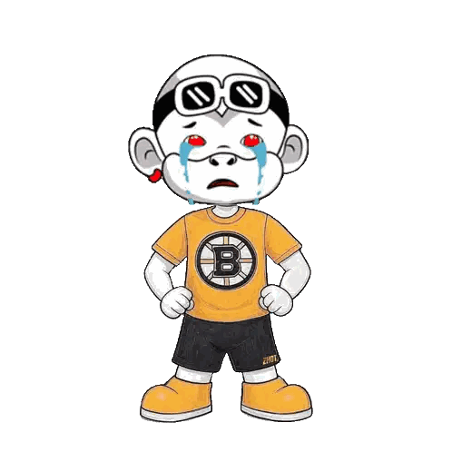 a cartoon character wearing a yellow shirt with a letter b on it