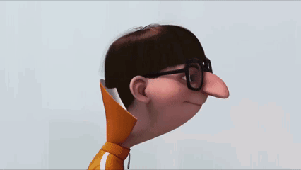 A Cartoon Character Wearing Glasses And A Yellow Shirt Looks Angry GIF