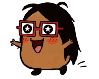 A Cartoon Character Wearing Glasses With A Star On The Lens GIF
