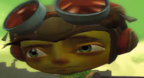 A Cartoon Character Wearing Goggles And A Helmet GIF
