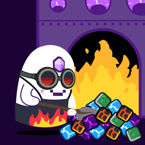 A Cartoon Character Wearing Goggles Is Standing In Front Of A Pile Of Blocks GIF