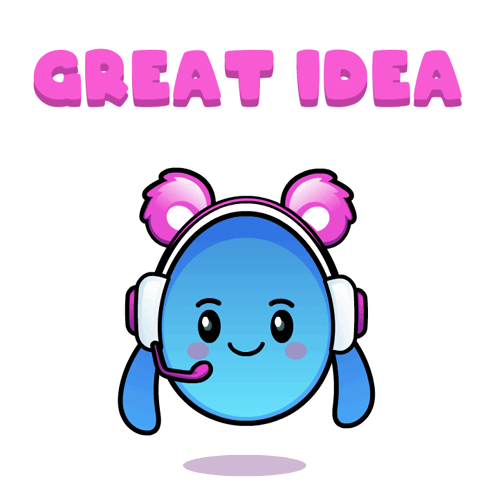 A Cartoon Character Wearing Headphones And Giving A Thumbs Up With The Words Great Idea Above Him GIF
