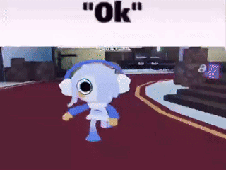 A Cartoon Character Wearing Headphones Is Walking Down A Street And Says `` Ok '' . GIF