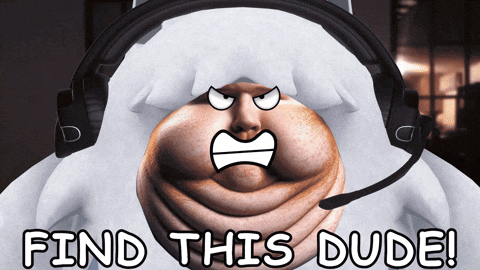A Cartoon Character Wearing Headphones With The Words Find This Dude GIF