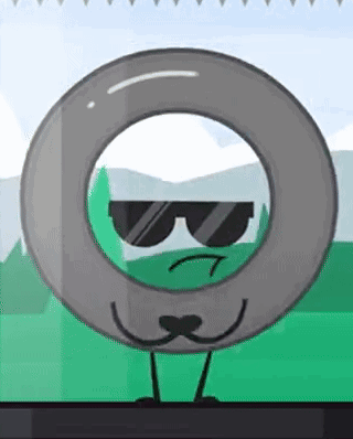 A Cartoon Character Wearing Sunglasses And A Mustache Is A Tire . GIF