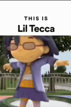 A Cartoon Character Wearing Sunglasses And A Purple Jacket Is Dancing . GIF