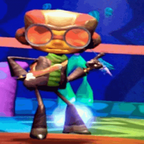 A Cartoon Character Wearing Sunglasses And A Scarf Is Holding A Gun . GIF
