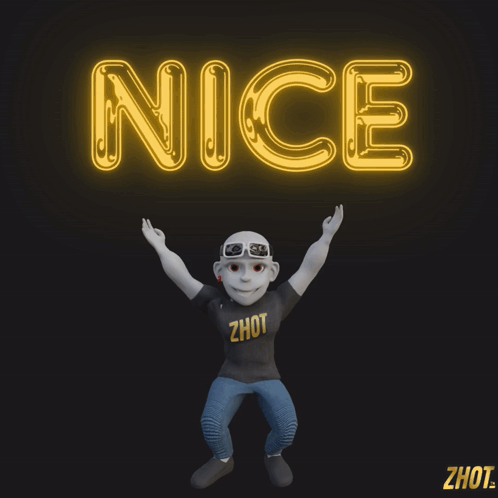 A Cartoon Character Wearing Sunglasses And A Shirt That Says ' Zhot ' On It GIF