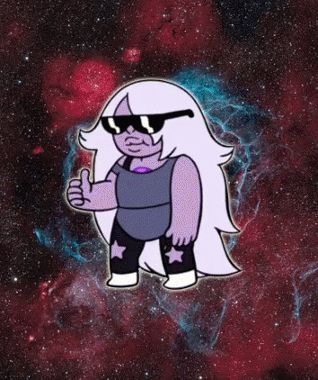 A Cartoon Character Wearing Sunglasses Is Giving A Thumbs Up Sign GIF