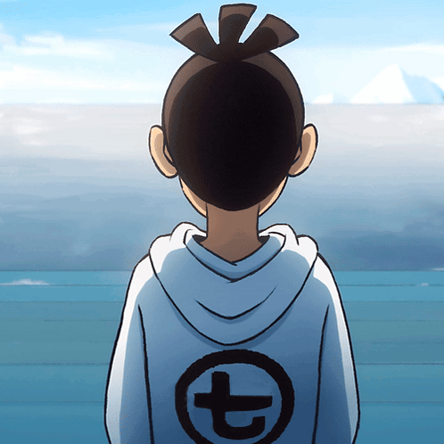 A Cartoon Character With A 7 On The Back Of His Hoodie GIF