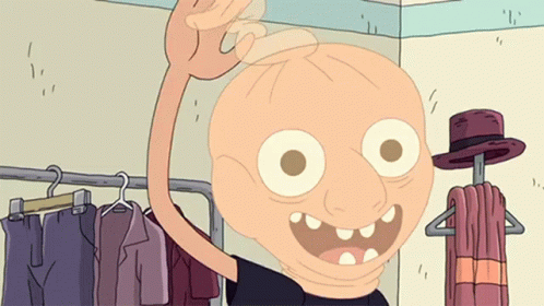 A Cartoon Character With A Bald Head Is Waving GIF