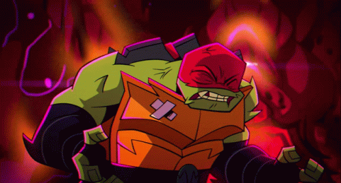 A Cartoon Character With A Bandage On His Chest Is Standing In A Dark Room GIF