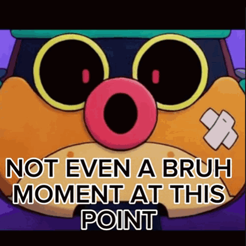 A Cartoon Character With A Bandage On His Face And The Words Not Even A Bruh Moment At This Point GIF