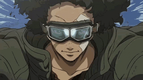 A Cartoon Character With A Bandage On His Face Wearing Goggles GIF