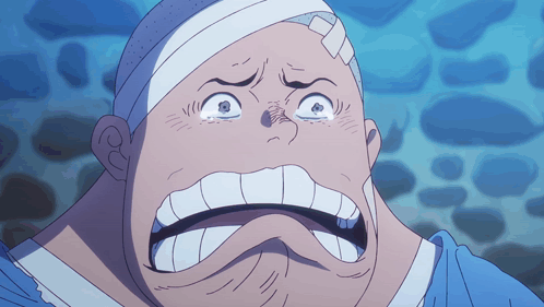 A Cartoon Character With A Bandage On His Head Making A Funny Face GIF