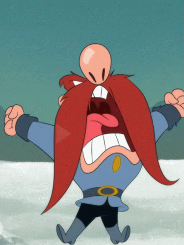 A Cartoon Character With A Beard And A Bald Head GIF
