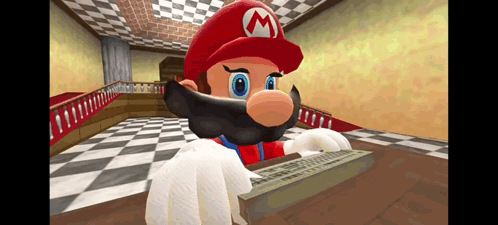 A Cartoon Character With A Beard And A M On His Hat GIF